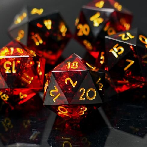 5 Pieces D20 Dice 21MM 20 sideds DND Resin Sharp Edged Resin Dice for Dungeons and Dragons, RPG, MTG Polyhedral D&D Dice (Azure + Purple) in Saudi Arabia