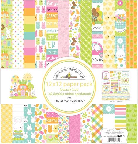 حزمة ورق دودل بج مزدوجة الجوانب مقاس 12 × 12 بوصة 12/عبوة - باني هوب in Kuwait