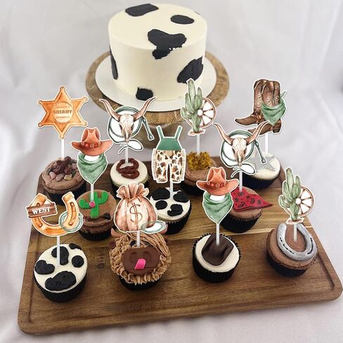 24 حزمة من أغطية الكب كيك من رعاة البقر لتزيين الكيك، أغطية الكب كيك من رعاة البقر الغربيين، أغطية الكب كيك ذات القبعة الريفية، مستلزمات استحمام الطفل وحفلات أعياد الميلاد in Kuwait