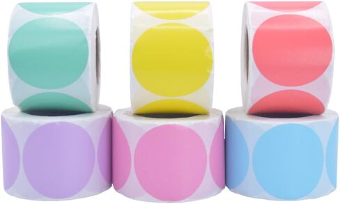 2 inches Round Colored Labels, 500 Labels per roll, Thermal Printer, writable, 7 Beautiful Colors Coding, Organization, Crafting. (Purple) in Saudi Arabia