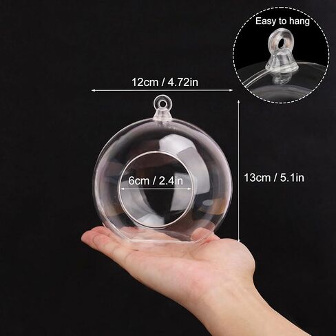 40 Pcs 4 Inch Hanging Acrylic Globes Orbs, Clear Ornaments Balls, Tealight Candle Holder for Wedding, Christmas, Party, Centerpiece Accessory and Home Decor by KUKLIPJIM. in Saudi Arabia
