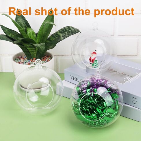 40 Pcs 4 Inch Hanging Acrylic Globes Orbs, Clear Ornaments Balls, Tealight Candle Holder for Wedding, Christmas, Party, Centerpiece Accessory and Home Decor by KUKLIPJIM. in Saudi Arabia