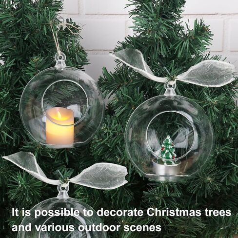 40 Pcs 4 Inch Hanging Acrylic Globes Orbs, Clear Ornaments Balls, Tealight Candle Holder for Wedding, Christmas, Party, Centerpiece Accessory and Home Decor by KUKLIPJIM. in Saudi Arabia