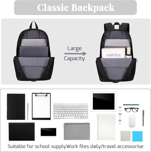 25L Classic Backpack,Durable Lightweight Water-Resistant Pack with Laptop Sleeve Fits 15.6 Inch,Casual Daypack Backpack for College,Beige in Saudi Arabia