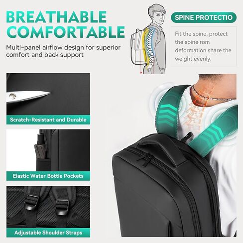 Victoriatourist Anti Theft Travel Laptop Backpack Men Women, Business Work Laptop Backpacks with Zipper Automatic Locking, Water Resistant Backpack Computer Bag Fits 15.6 Inch Notebook (Blue Gray)… in Saudi Arabia
