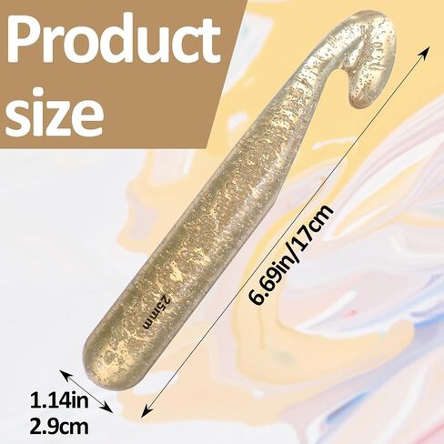 COMNICO 2pcs 25mm Large Crochet Hook, Crystal Clear Huge Chunky Yarn Crochet Hooks Ergonomic Knitting Giant Needles for Beginners Handmade DIY Crafts Carpet Scarf Wool Roving Weaving in Saudi Arabia