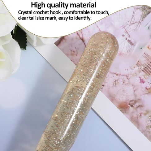 COMNICO 2pcs 25mm Large Crochet Hook, Crystal Clear Huge Chunky Yarn Crochet Hooks Ergonomic Knitting Giant Needles for Beginners Handmade DIY Crafts Carpet Scarf Wool Roving Weaving in Saudi Arabia