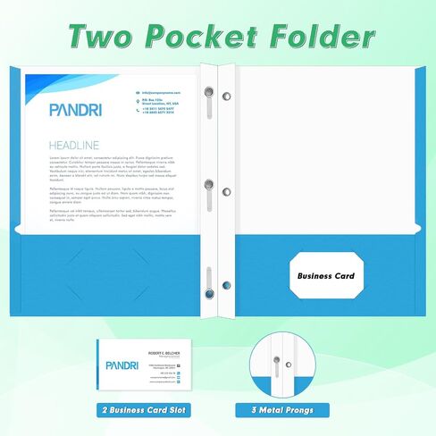 Two Pocket Folders, PANDRI 60 Pack Two Pocket Folders with Prongs, 2 Pocket 3 Prong Folders Designed for Office and Classroom, Letter Size, Assorted 5 Colors in Saudi Arabia
