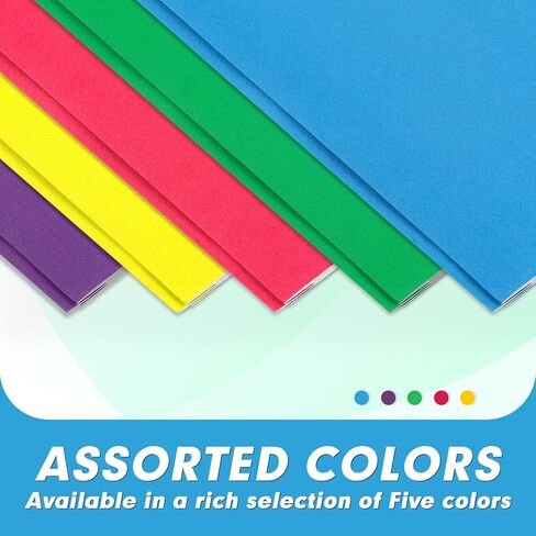Two Pocket Folders, PANDRI 60 Pack Two Pocket Folders with Prongs, 2 Pocket 3 Prong Folders Designed for Office and Classroom, Letter Size, Assorted 5 Colors in Saudi Arabia