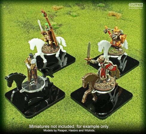 حامل شخصية الحصان من LITKO | ألعاب تمثيل الأدوار | متوافق مع DND باثفايندر | (قاعدة دائرية 40 مم، أسود) in Kuwait