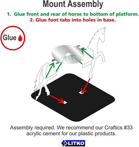 حامل شخصية الحصان من LITKO | ألعاب تمثيل الأدوار | متوافق مع DND باثفايندر | (قاعدة دائرية 40 مم، أسود) in Kuwait