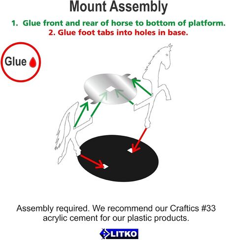 LITKO Horse Character Mount | Role Playing Games | Compatible with DND Pathfinder | (40mm Circular Base, Black) in Saudi Arabia