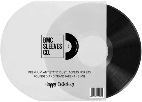 BMC 50 Vinyl Record Inner Sleeves for 12 Inch 33 RPM LP | Rounded & Transparent Sleeves Anti-Static | Premium Polypropylene Protection Covers | Ideal for Single Double and Gatefold Storage - 3 MIL in Saudi Arabia