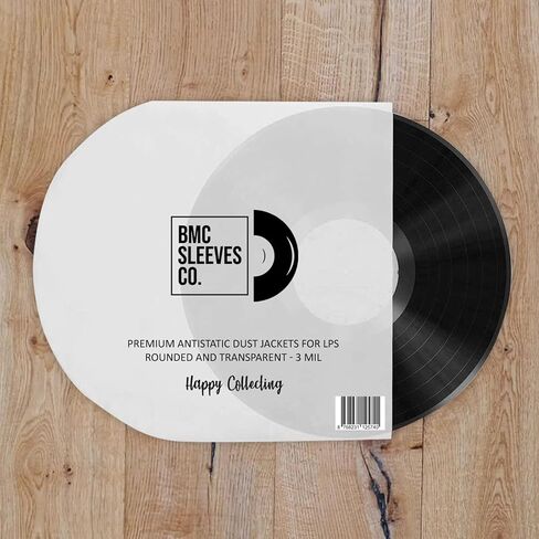 BMC 50 Vinyl Record Inner Sleeves for 12 Inch 33 RPM LP | Rounded & Transparent Sleeves Anti-Static | Premium Polypropylene Protection Covers | Ideal for Single Double and Gatefold Storage - 3 MIL in Saudi Arabia