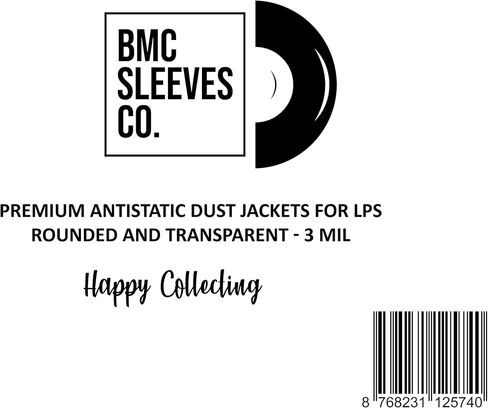 BMC 50 Vinyl Record Inner Sleeves for 12 Inch 33 RPM LP | Rounded & Transparent Sleeves Anti-Static | Premium Polypropylene Protection Covers | Ideal for Single Double and Gatefold Storage - 3 MIL in Saudi Arabia