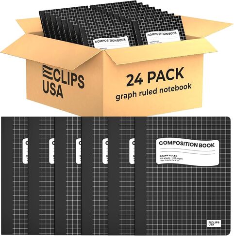 Composition Notebooks, Quad Ruled, Graph Paper Composition Notebook, Graph Composition Notebook, 100 sheets, 9.75″ x 7.50″ (12 Pack) in Saudi Arabia