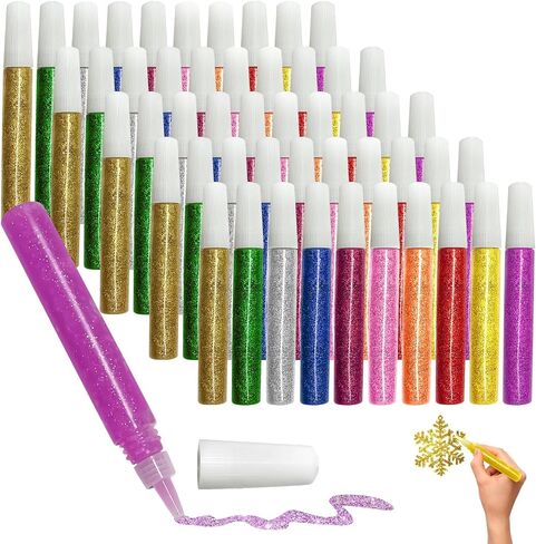 Mesen 10 Pack - Non-Toxic Washable Glitter Glue Stick Set, DIY Arts & Crafts Glitter Pens, Glitter Glue Gel Pens for Art Projects, Grad Caps Assorted Colors Glue Stick, Decorating Supplies in Saudi Arabia