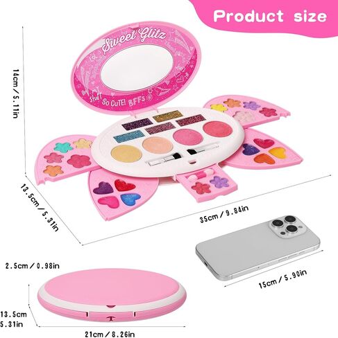 Kids Makeup Kit for Girl,Real Make Up Set,Fold Out Makeup Palette with Mirror, Non-Toxic Makeup Kit for Toddler Kid Children Princess,Christmas Birthday Gift Toys for Girl 3 4 5 6 7 8 Year Old in Saudi Arabia