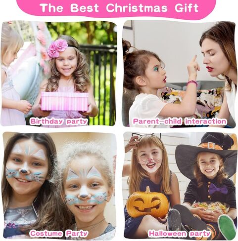 Kids Makeup Kit for Girl,Real Make Up Set,Fold Out Makeup Palette with Mirror, Non-Toxic Makeup Kit for Toddler Kid Children Princess,Christmas Birthday Gift Toys for Girl 3 4 5 6 7 8 Year Old in Saudi Arabia