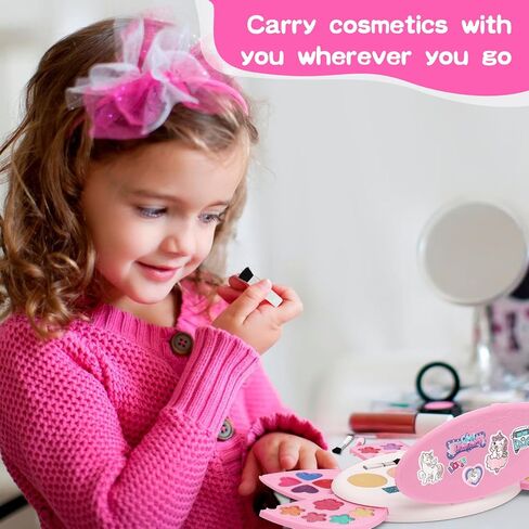 Kids Makeup Kit for Girl,Real Make Up Set,Fold Out Makeup Palette with Mirror, Non-Toxic Makeup Kit for Toddler Kid Children Princess,Christmas Birthday Gift Toys for Girl 3 4 5 6 7 8 Year Old in Saudi Arabia
