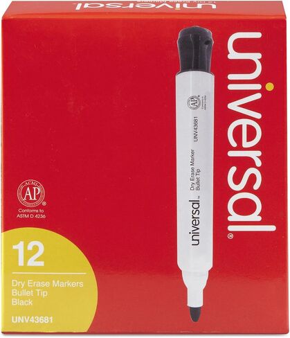 Universal UNV43681 Medium Bullet Tip Dry Erase Marker - Black (1 Dozen) in Saudi Arabia