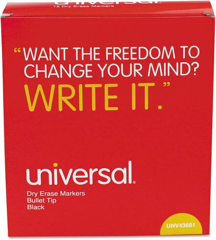 Universal UNV43681 Medium Bullet Tip Dry Erase Marker - Black (1 Dozen) in Saudi Arabia