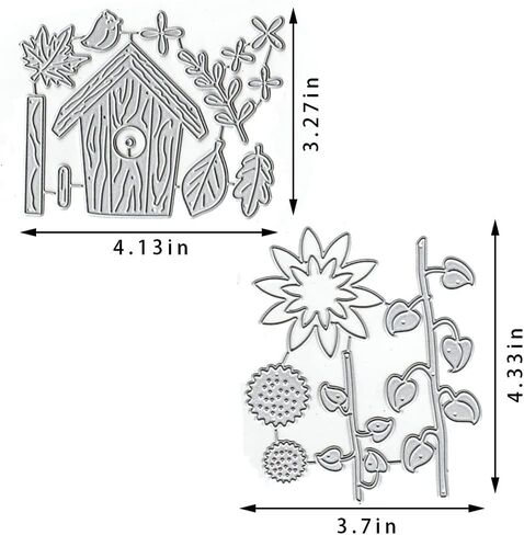 ALIBBON 2Pcs Sunflower Bird House Die Cuts for Card Making and Scrapbooking, Flowers Cutting Dies Metal Template Molds, Autumn Leaves Die Cuts for DIY Photo Album Paper Embossing Card Decoration in Saudi Arabia