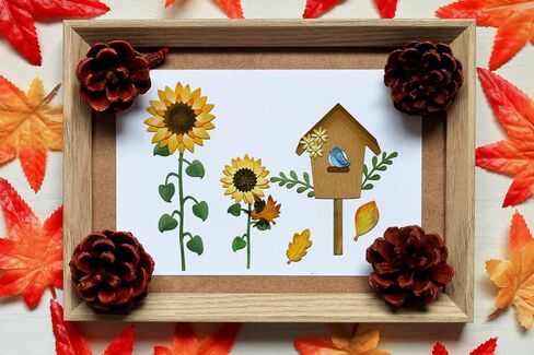 ALIBBON 2Pcs Sunflower Bird House Die Cuts for Card Making and Scrapbooking, Flowers Cutting Dies Metal Template Molds, Autumn Leaves Die Cuts for DIY Photo Album Paper Embossing Card Decoration in Saudi Arabia
