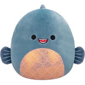 Squishmallows Original 8-Inch Kurtz Grey Teal Piranha - Official Jazwares Plush (Little)