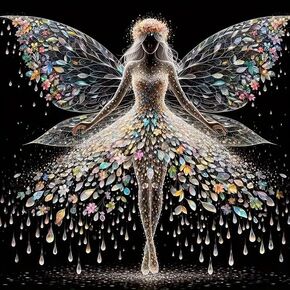 BYGFHLYW Diamond Art Painting Kits for Adults, Alice Fairy 5D Diamond Painting Dots Art Kits for Adults Beginner, DIY Dancing Full Round Gem Crystal Art Paint by Diamond, Home Wall Decor 14x 14 in