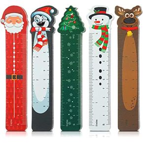 75 Pieces Christmas Theme Bookmark Rulers for Kids Students Snowman Santa Christmas Tree Elk Reindeer Character Bookmarks Xmas Pattern Printed for Christmas Presents Holiday Party Favors Supplies
