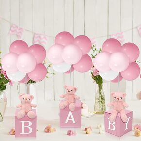 Lenwen 3 Sets Jungle Animal Decoration for Baby Shower, Baby Letter Boxes Baby Shower Table Centerpiece Stuffed Animals Balloon with Stand Animal Plush Baby Boxes for Party(Jungle Animal, Cute)