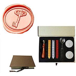 Vintage Key Wax Seal Stamp Christmas Card Letter Envelop Seaing Wedding Invitation Wax Seal Sealing Stamp Sticks Spoon Gift Box Set Kit