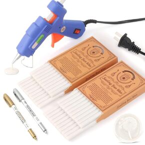 Wax Seal Kits, Wasole 40Pcs White Sealing Wax Sticks with Glue Gun + 2Pcs Wax Seal Pens for Wax Seal Stamp, Great for Wedding Invitations, Birthday Cards, Envelopes, Gift Wrapping (Pearl White)
