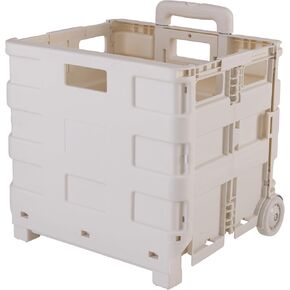 Simplify Large Tote & Go Collapsible Utility Cart | Dimensions: 16.5"x 14.6"x 15.8" | Portable | Collapses |77 Pound Capacity | Durable | White.