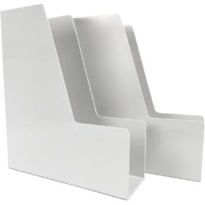 Clear Magazine Holder, 2-Pack PET Document Holder for Desk, Vertical File Organizer for Desk, Clear Plastic Desk Organizer Bins Holding for Magazines, Binders, Notebooks, Envelopes (Clear)