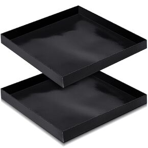 2 Pcs 8.5 x 11.5 x 1 Inch PTFE Solid Oven Basket Non Stick Cooking Basket Cooking Trays for Quick Oven Accessories Baking Chips Chicken Wings Bread Heating