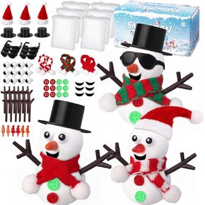 GYGOT 6 Pack Christmas Crafts for Kids,Build a Snowman Kit,Christmas Stocking Stuffers for Girls, Boys,Modeling Clay DIY for Holiday Activities