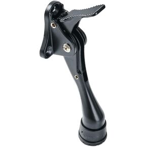 HOME&I One Touch Easy Pedal Door Stop Stopper Height Adjustable Kick Down Door Stop with Rubber Tip Spring Lever Screw Type (Black, 4 Inch x 1 Pack)