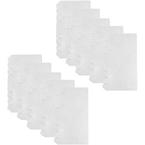 Suillty 6 Holes Transparent Frosted PVC Binder Pages Paper Sheet Dividers Insertable Cards Index Page Tab for Notebook Notepad Journal Diary Planner Memo(A6,10Pack)