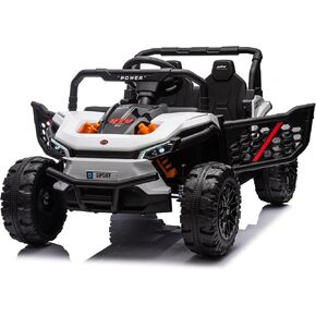 Elevon 24V Kids Ride on UTV Car، لعبة كهربائية بمقعدين للأطفال مع جهاز تحكم عن بعد للوالدين، مساحة تخزين خلفية، ضوء LED، بلوتوث، ألعاب ركوب تعمل بالبطارية للأطفال الكبار 3-8 (بني) in Kuwait