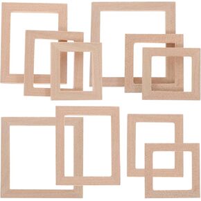 VOSAREA 10pcs Small Photo Frames Dollhouse Frames Miniature Wood Photo Frames Wooden Dollhouse Furniture Mini House Decoration Simulation Picture Frame for Doll House Furniture
