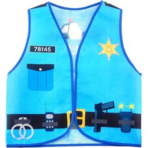 Kids Community Helper Dress Up Costume Postman Police Role Play Vest Cosplay Set for Career Day Halloween Party