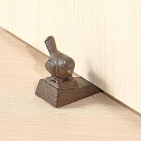 Cast Iron Cute Bird Door Stopper, Decorative Door Stoppers,Cute Door Stop Decorative Antique Brown, 2 Packs