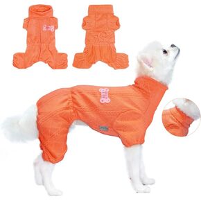 TONY HOBY Dog Sweater, Knitted Dog Sweater Shirts, 4-Legged Dog Shirts in Winter for Small Medium Dog (Burgundy, XS)