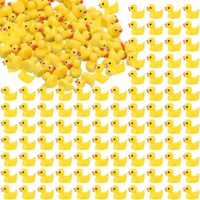 50PCS Mini Resin Ducks Bulk Set Decor for Ducks Embellishments Ducks Themed Resin Charms Set Ornament Scrapbooking Birthday Party Table Decoration DIY Slime Kit Craft Charms Party Toys（Yellow）