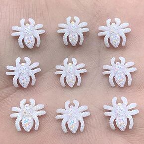 60PC Halloween Spider Resin Flatback for Scrapbooking Decorations Embellishment DIY Craft Making Charms 13mm