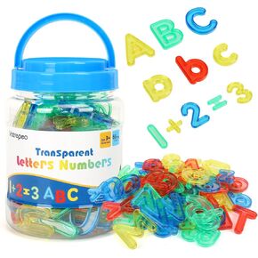 66 Pcs Translucent Plastic Letters and Numbers, Light Table Manipulatives Alphabet Letters, Light Table Toys, Light Table Accessories for Enhanced Learning & Fun