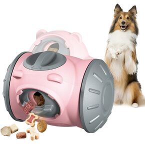 Dog Treat Dispenser Toy - Interactive Dog Toys, Dog Treat Toy Treat Dispensing Dog Toys for Mental Stimulation & Fun Playtime Puzzle Toys for Large, Medium, Small Dogs (Pink)