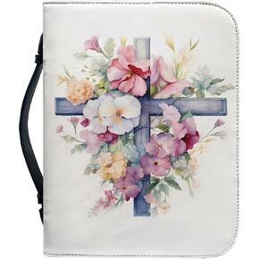 GOSTONG Bible Cover for Women PU Leather Water-resistant Durable Church Bag with Handle and Zipper